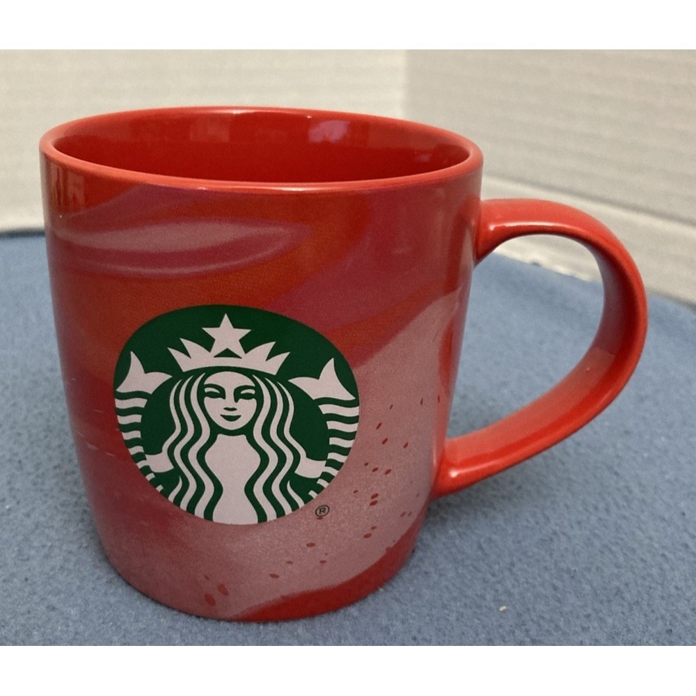 Starbucks Christmas 2024 Red Swirl 11 fl‎ oz Mug with Green Logo